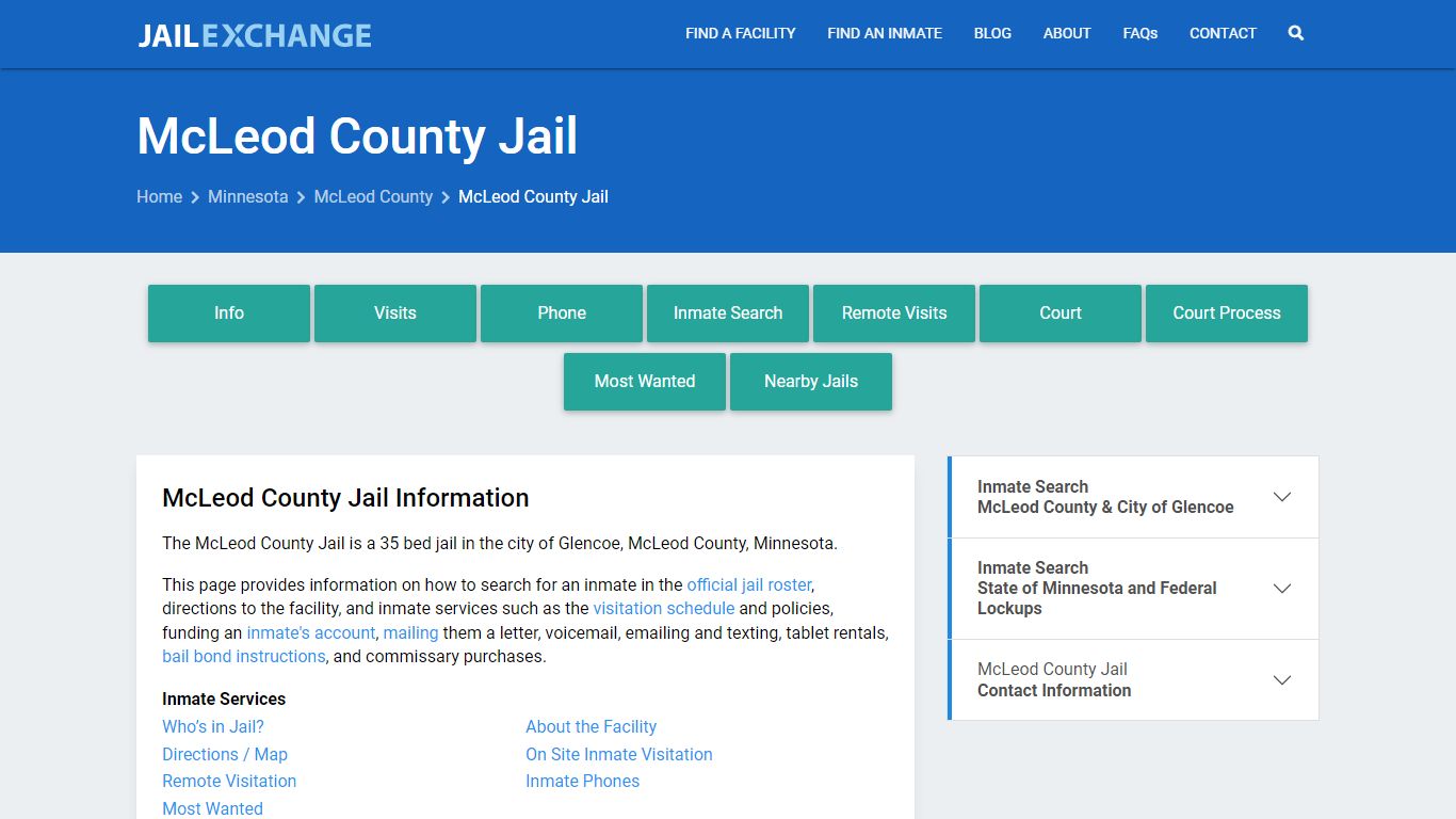 McLeod County Jail, MN Inmate Search, Information